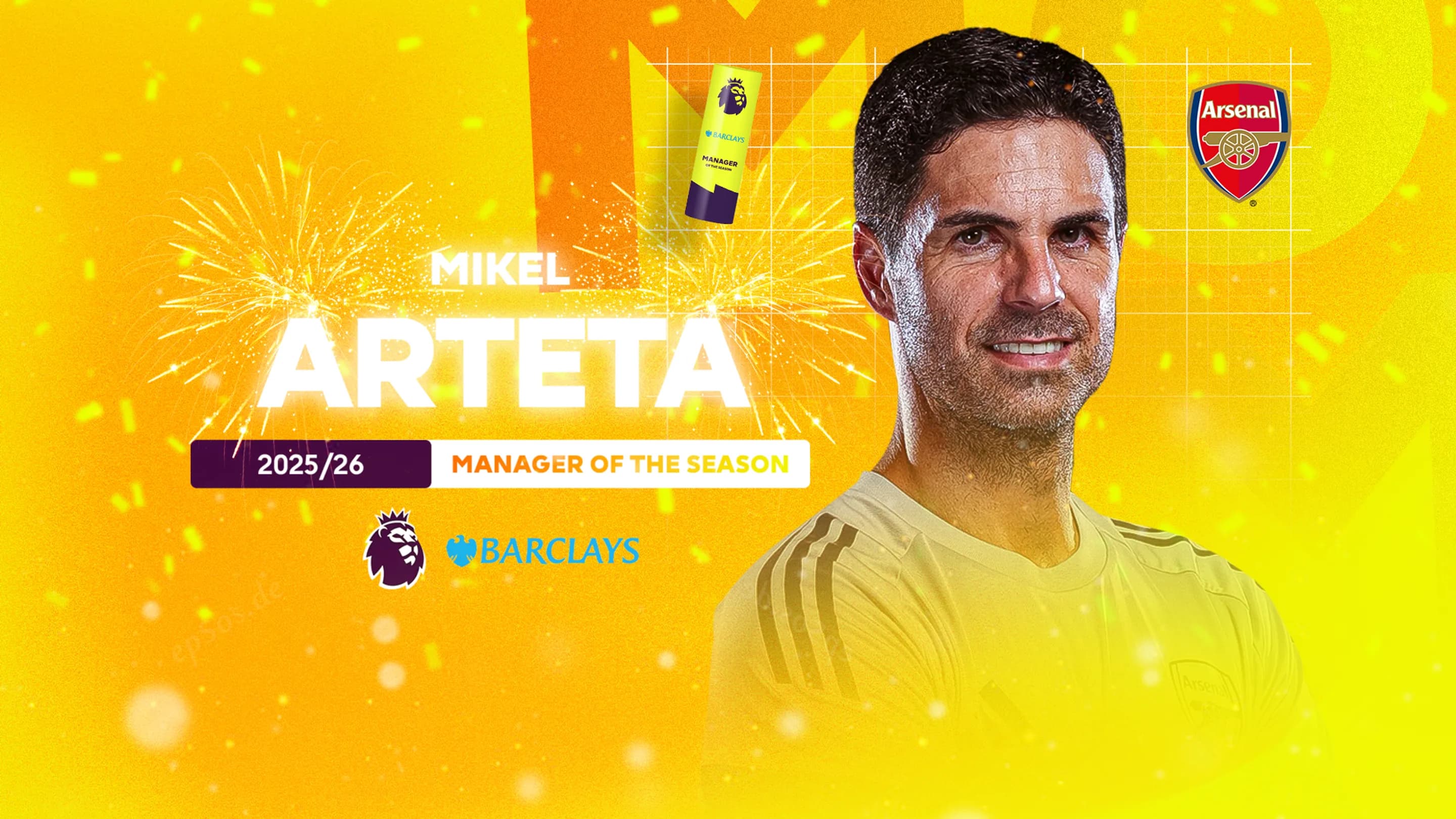 Mikel Arteta wins PL manager of the season