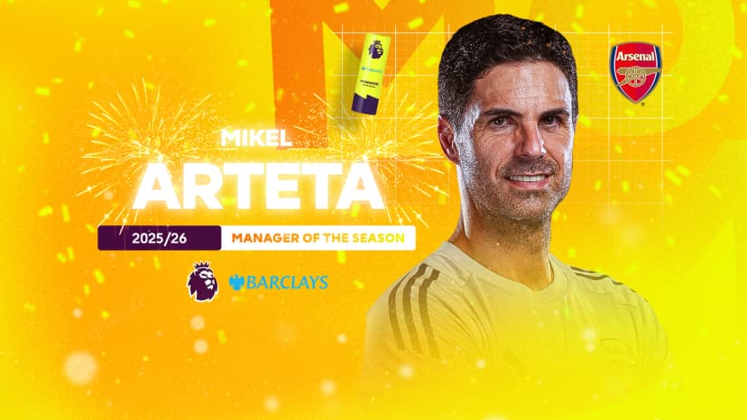 Mikel Arteta wins PL manager of the season